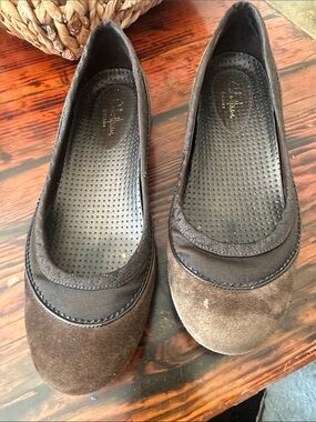 Cole Haan Brown Suede & Leather Ballet Flats